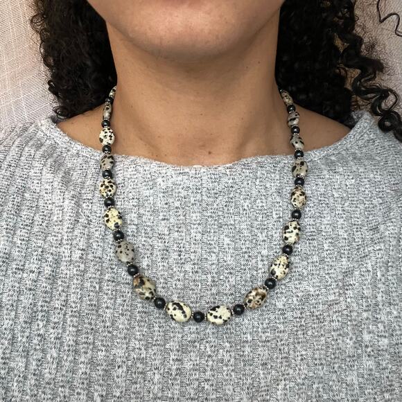Dalmatian Jasper Beaded Necklace - Picture 3 of 6